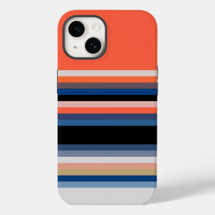 Coque Pour iPhone 14 Bandes bleues orange