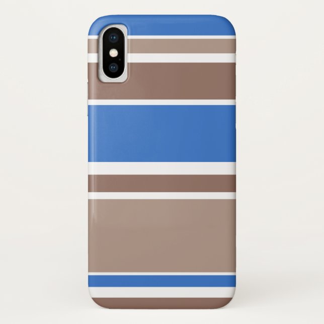 Coques Case-Mate iPhone Bandes Brown et bleues (Dos)