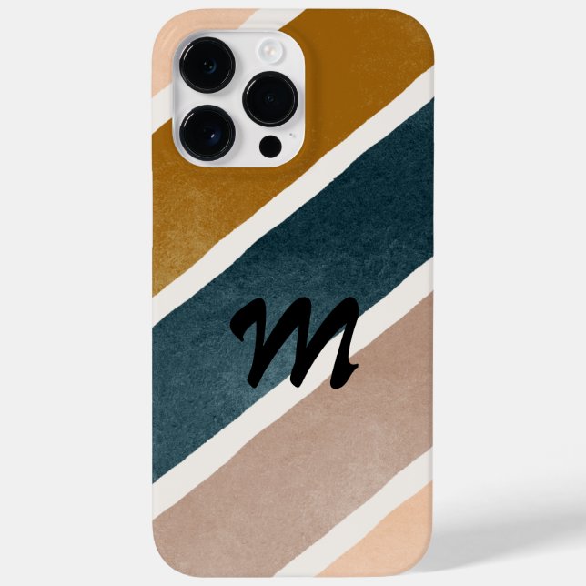 Coques Case-Mate iPhone Bandes colorées adorables Turquoise ton Brown (Verso)