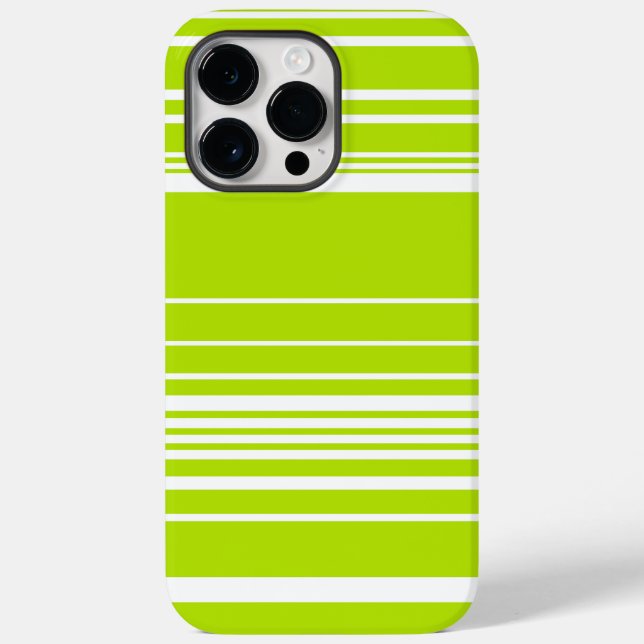 Coques Case-Mate iPhone Bandes complexes en vert citron et blanc (Verso)