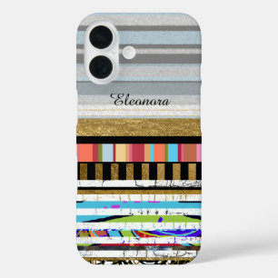 Coques iPhone 16 Bandes couleur cool personnalisées