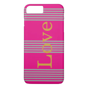 Coque iPhone 7 Plus Bandes d'argent rose personnalisées