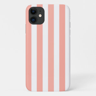 Case-Mate iPhone Case Bandes de bonbons corail et blanc