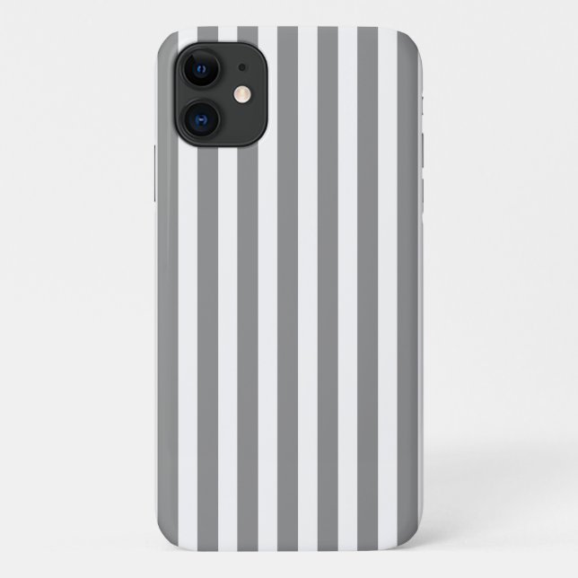 Coques Case-Mate iPhone Bandes de bonbons grises et blanches (Dos)