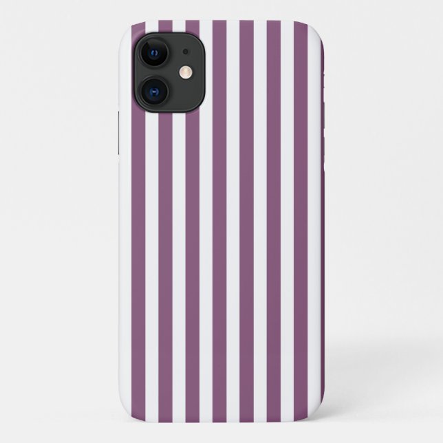 Coques Case-Mate iPhone Bandes de bonbons mauves et blanches (Dos)