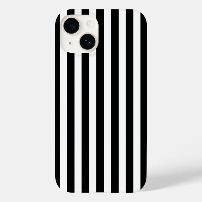 Coques Case-Mate iPhone Bandes de bonbons noir et blanc (Verso)