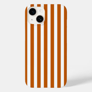Coque Pour iPhone 14 Bandes de bonbons orange et blanc brûlés