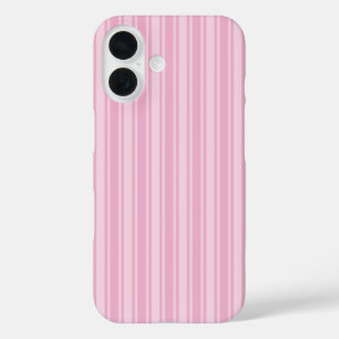 Coques iPhone 16 Bandes de bonbons rose pâle