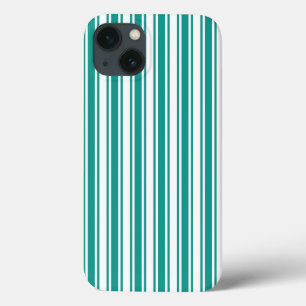 Case-Mate iPhone Case Bandes de bonbons turquoises et blanches Coque-coq