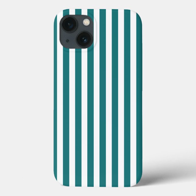 Coques Case-Mate iPhone Bandes de bonbons turquoises et blanches Coque-coq (Verso)