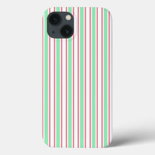Case-Mate iPhone Case Bandes de bonbons vert, rose et blanc à la menthe