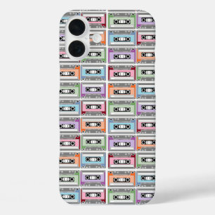 Coques iPhone 16 Plus Bandes de cassettes Retro Pastel Motif