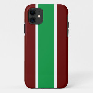 Case-Mate iPhone Case Bandes de course blanches vert brillant profond ro