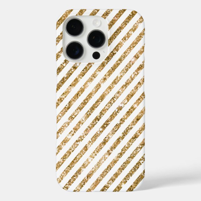 Coques Case-Mate iPhone Bandes de Parties scintillant d'or (Verso)