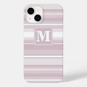 Coque Pour iPhone 14 Bandes de quartz roses monogrammes