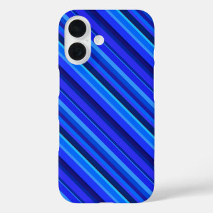 Coques iPhone 16 Bandes diagonales bleues