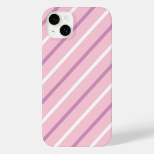 Coque Pour iPhone 14 Plus Bandes diagonales roses, lilas et blanches