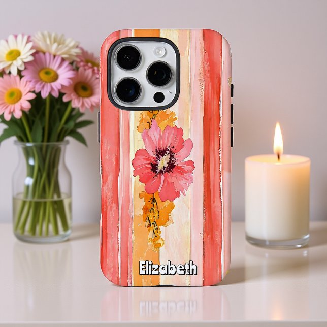 Coques Case-Mate iPhone Bandes florales vibrantes (Créateur téléchargé)