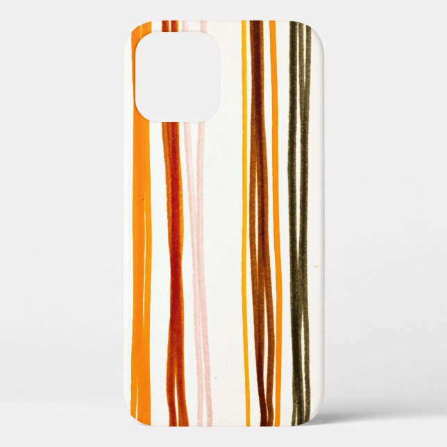 Coques Case-Mate iPhone Bandes géométriques, aquarelle orange (Verso)