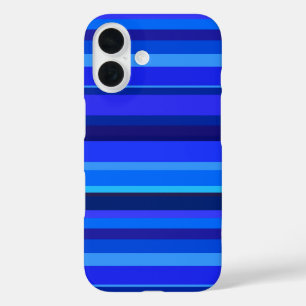 Coques iPhone 16 Bandes horizontales bleues