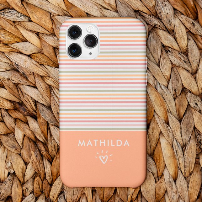 Coques Case-Mate iPhone Bandes lumineuses modernes (striped pattern phone case with name)