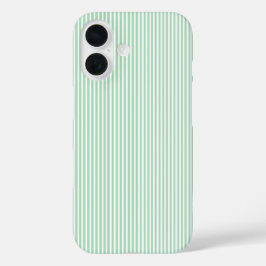 Coques iPhone 16 Bandes Minty - Vert clair pastel Minimaliste
