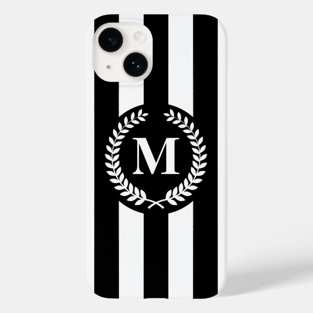 Coques Case-Mate iPhone Bandes noires et blanches (Verso)