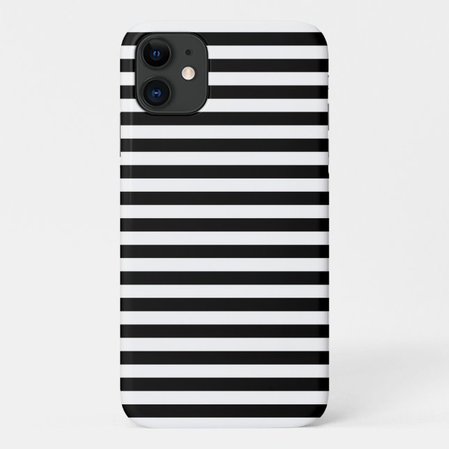 Coques Case-Mate iPhone Bandes noires et blanches, Motif rayé, Lignes (Dos)