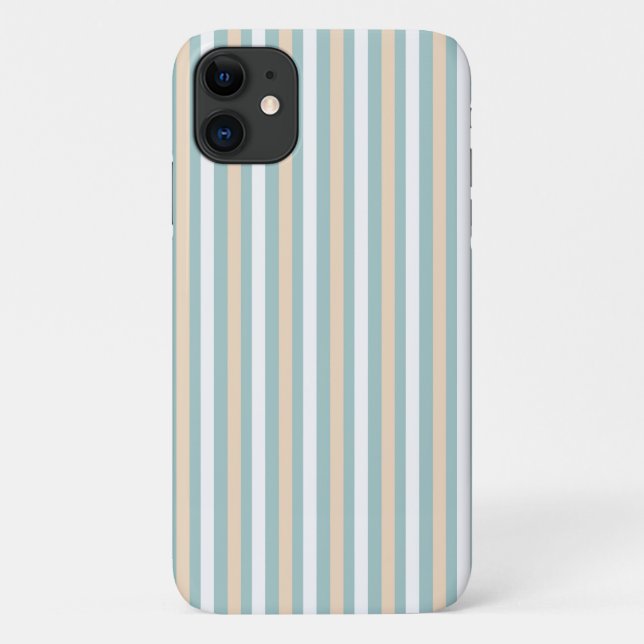 Coques Case-Mate iPhone Bandes pastel bleues, blanches et bleues (Dos)