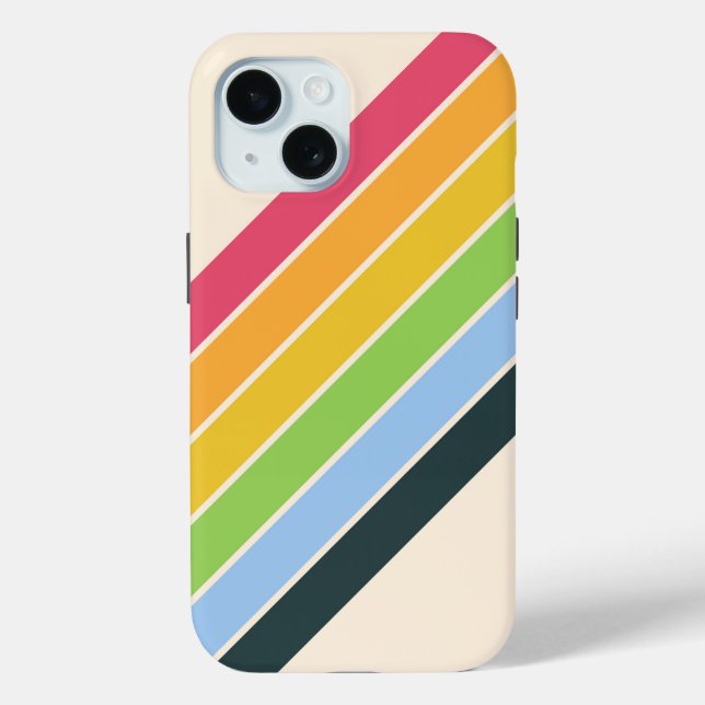 Coques Case-Mate iPhone Bandes rétro Colorée les années 70 80s Design (Verso)