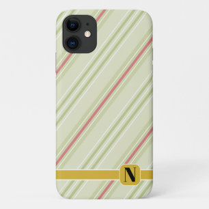 Case-Mate iPhone Case Bandes rétro simples l Initial l Vert