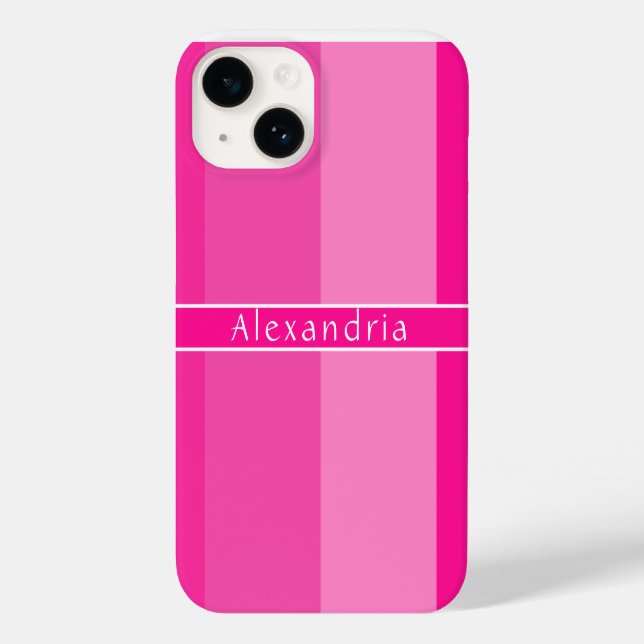 Coques Case-Mate iPhone Bandes roses chaudes personnalisées (Verso)