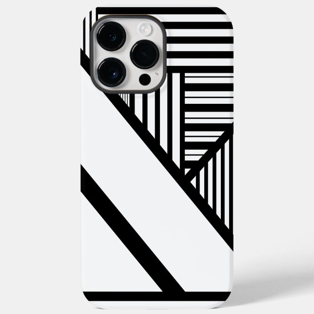 Coques Case-Mate iPhone Bandes triangulaires en noir et blanc (Verso)