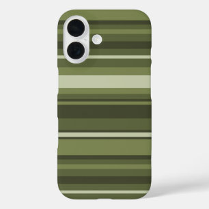 Coques iPhone 16 Bandes vert olive