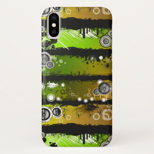 Coque iPhone X Bannière grunge de musique de style