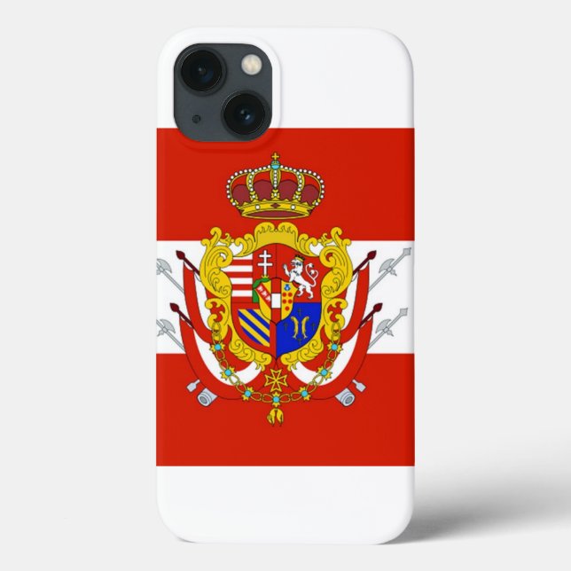 Coques Case-Mate iPhone Bannière rouge blanc Grand-Duché de Toscane (Verso)