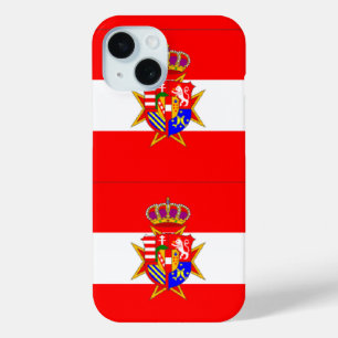 Coque Pour iPhone 15 Bannière rouge blanc Grand-Duché de Toscane