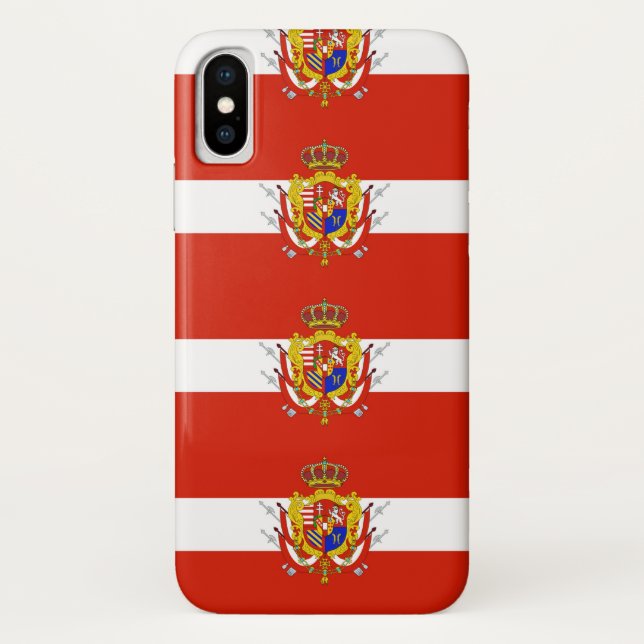 Coques Case-Mate iPhone Bannière rouge blanc Grand-Duché de Toscane (Dos)