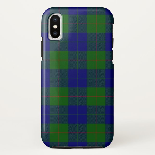Coques Case-Mate iPhone Barclay tartan bleu vert plaid (Dos)