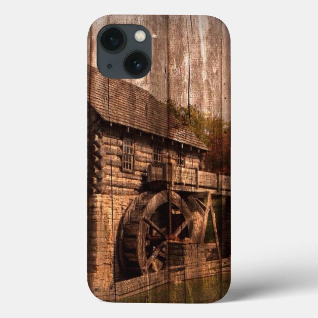Coques Case-Mate iPhone Barn Wood farmhouse mill water wheel (Verso)