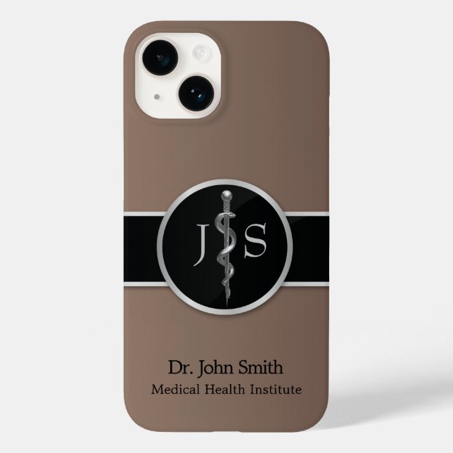 Coques Case-Mate iPhone Barre d'Asclepius Médicale Classy Noble Argent (Verso)
