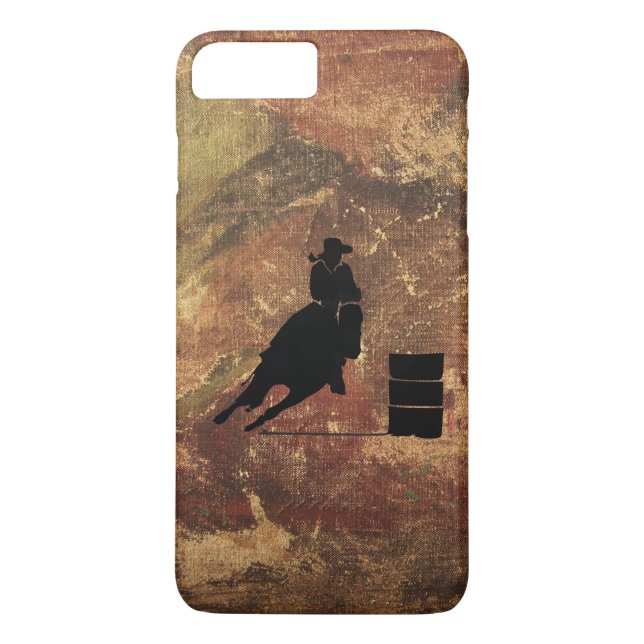 Coques Case-Mate iPhone Barrel Racing Girl Silhouette on a Grunge Texture (Dos)