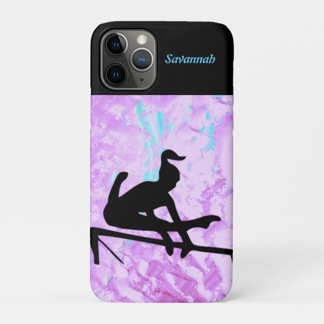 Coques Case-Mate iPhone Barres inégales Nom personnalisé Bleu / Violet (Dos)