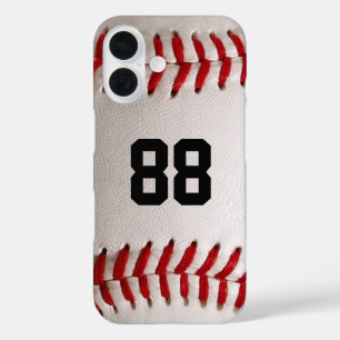 Coques iPhone 16 Baseball avec numéro personnalisable