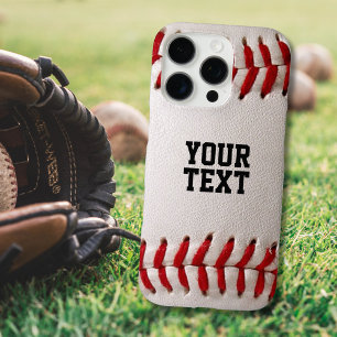 Coque iPhone 15 Pro Baseball avec texte personnalisable