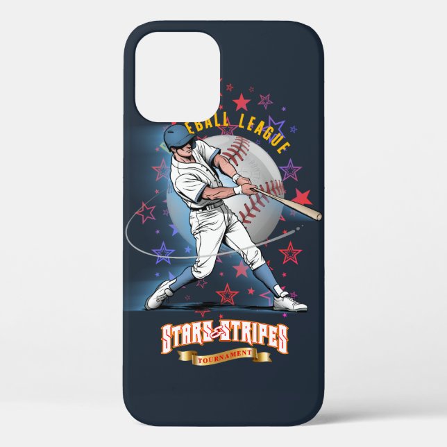 Coques Case-Mate iPhone Baseball Stars & Stripes (Mode sombre) | (Verso)