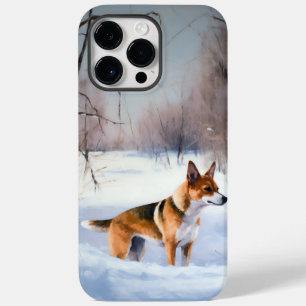 Coque Pour Pour iPhone 14 Pro Max Basenji Laisser neiger Noël