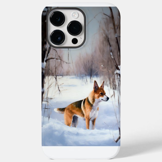 Coques Case-Mate iPhone Basenji Laisser neiger Noël (Verso)