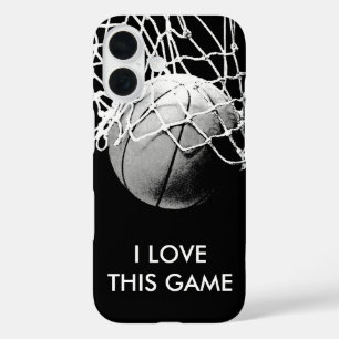 Coques iPhone 16 Basket-ball Black & White Love