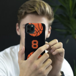 Coque Pour iPhone 14 Basket-ball Custom Jersey Numéro noir